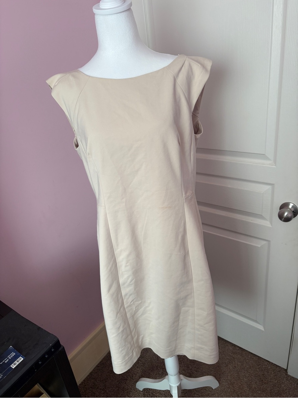 H&M Sleeveless Boatneck Midi Dress — Cream
